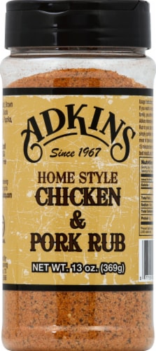Adkins Homestyle Chicken & Pork Rub Perspective: front