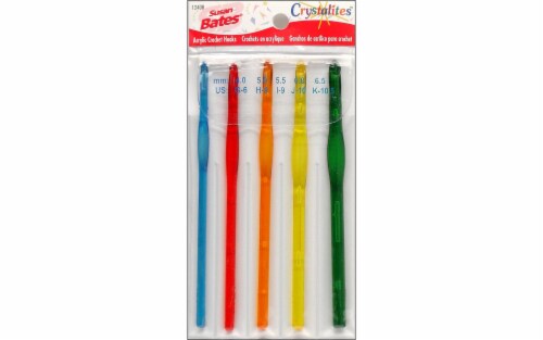 Susan Bates Crystalites Acrylic Crochet Hook Set-Sizes G6 To K10.5 Perspective: front