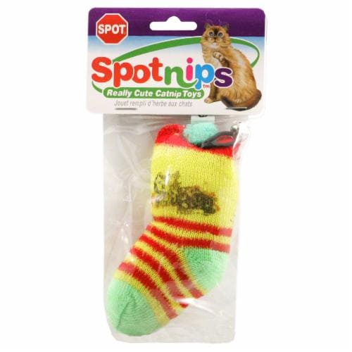 Spot Spotnips Neon Sock Cat Toy with Bell Perspective: front