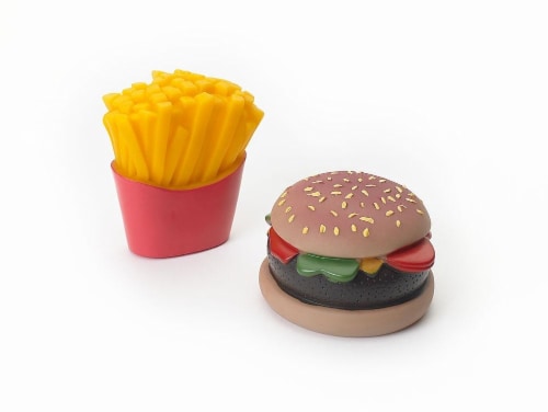 Spot Vinyl Burger & Fries Dog Toy Perspective: front