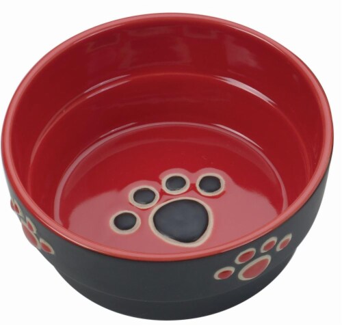 Spot Stoneware 5-Inch Red Dog Dish Perspective: front