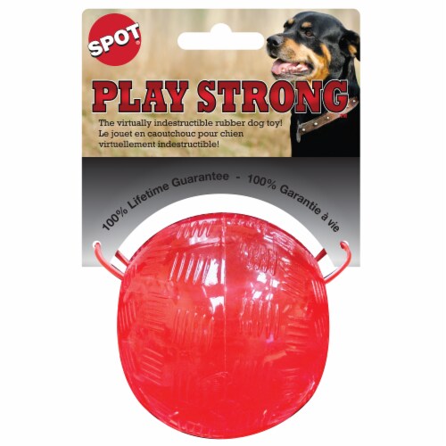 Spot® Play Strong™ Rubber Ball Dog Toy Perspective: front