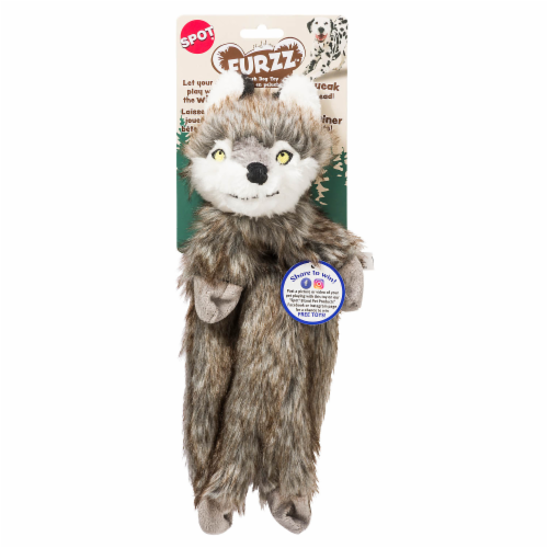 Spot Furzz Wolf Plush Dog Toy Perspective: front