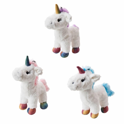 Spot Products 77502 10 in. Luna-Corn Plush Dog Toy, Assorted Color Perspective: front