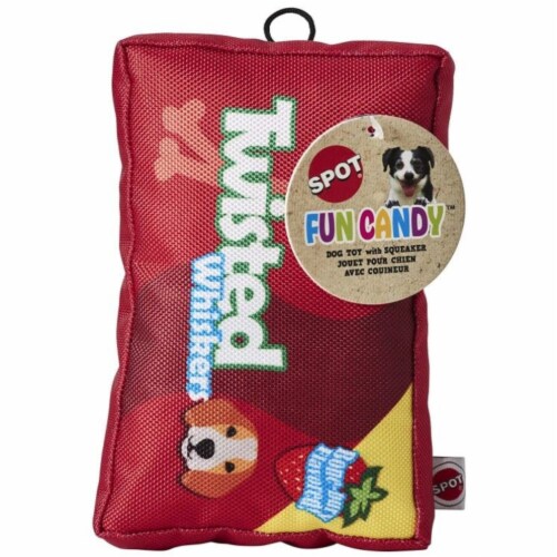 Spot Fun Candy Twisted Whiskers Plush Dog Toy Perspective: front