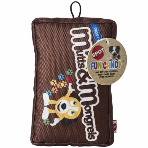 Spot Fun Candy Mutts & Mongrels Plush Dog Toy Perspective: front
