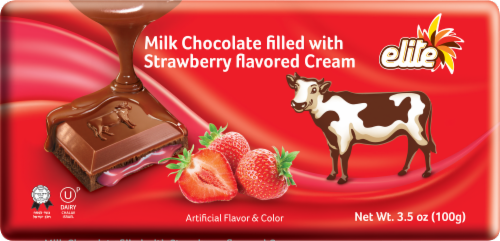 Elitre Strawberry Cream Chocolate Bar Perspective: front
