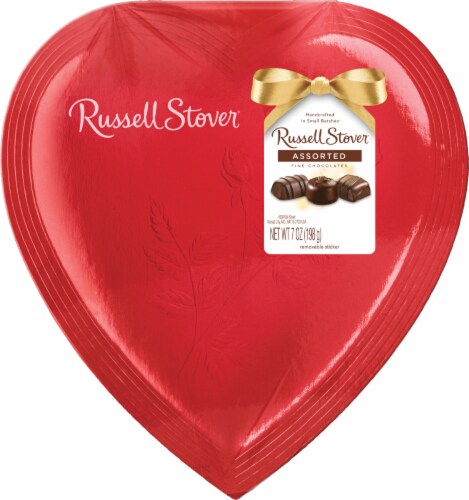 russell stover red foil heart with bear