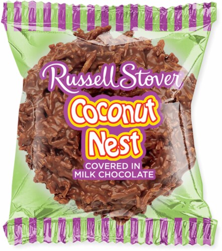 Russell Stover Milk Chocolate Coconut Nest Easter Candy Perspective: front