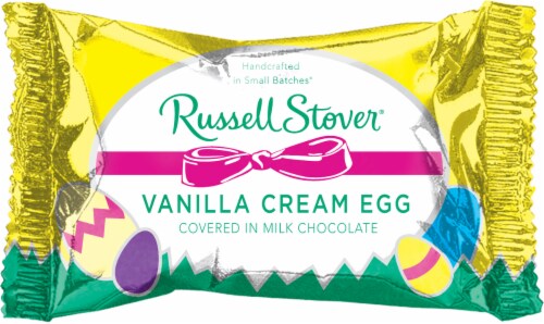Russell Stover Milk Chocolate Covered Vanilla Cream Egg Easter Candy Perspective: front