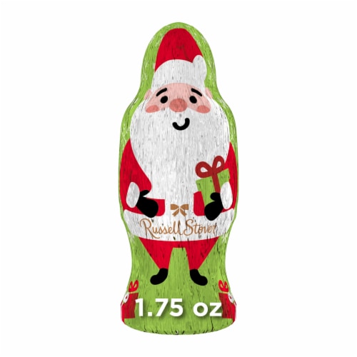 RUSSELL STOVER Christmas Milk Chocolate Hollow Foil Santa Perspective: front