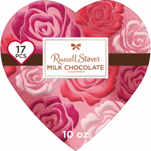 Russell Stover Floral Heart Milk Chocolate Valentine Candy Gift Box