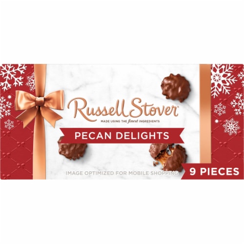 RUSSELL STOVER Christmas Milk Chocolate Pecan Delight Gift Box Perspective: front