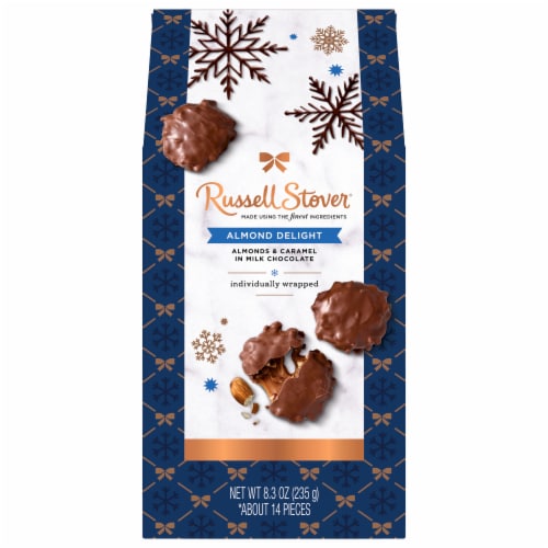 Russell Stover® Almond Delights Holiday Chocolate Box Perspective: front