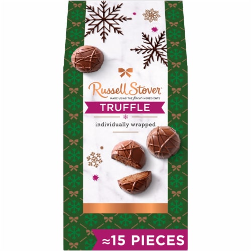 RUSSELL STOVER Christmas Truffles in Milk Chocolate Gift Box Perspective: front