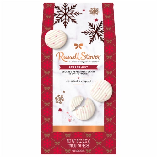Russell Stover® Peppermint & White Fudge Individually Wrapped Holiday Box Perspective: front