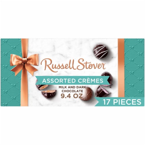 RUSSELL STOVER Assorted Crèmes Milk & Dark Chocolate Gift Box Perspective: front