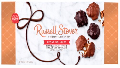 Russell Stover Pecan Delights Boxed Chocolates Perspective: front