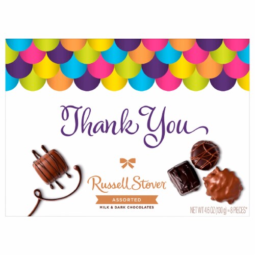 Russell Stover Thank You Assorted Milk & Dark Chocolates Perspective: front