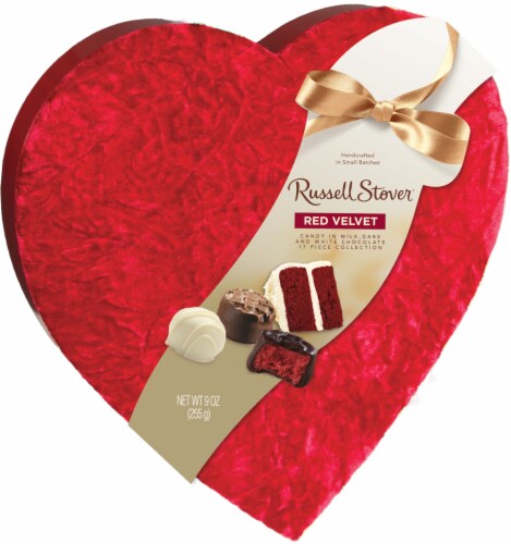 russell stover red foil heart with bear