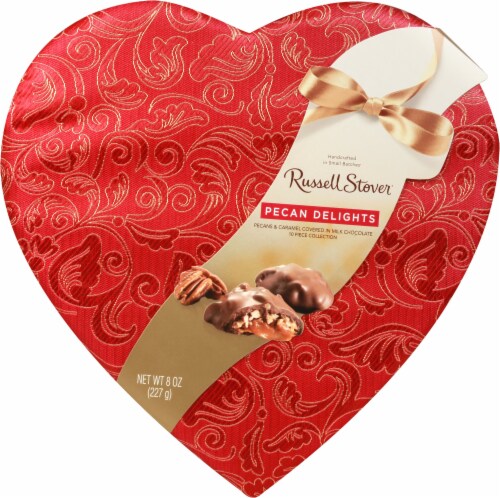 Russell Stover Valentine's Pecan Delights in Fabric Heart Perspective: front