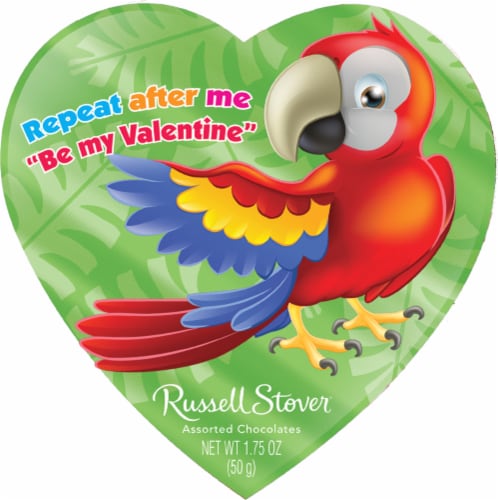 Russell Stover Assorted Chocolates in Heart Shaped Valentine Pal Box Perspective: front