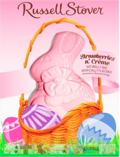 Russell Stover Strawberries n' Creme Flavored Fudge Rabbit Perspective: front