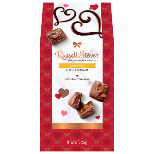 Russell Stover® Individually Wrapped Caramel in Milk Chocolate Candy Perspective: front