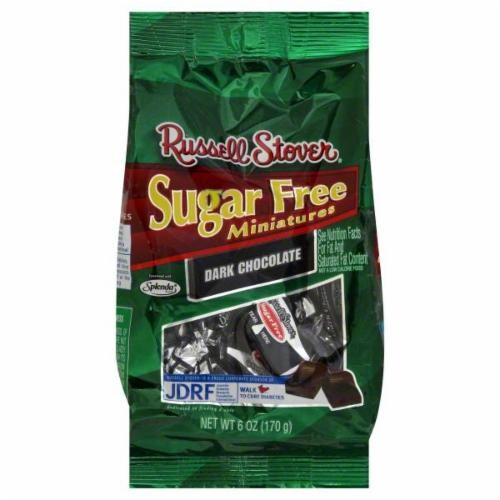 Russell Stover Sugar Free Miniatures Dark Chocolate Candy Perspective: front