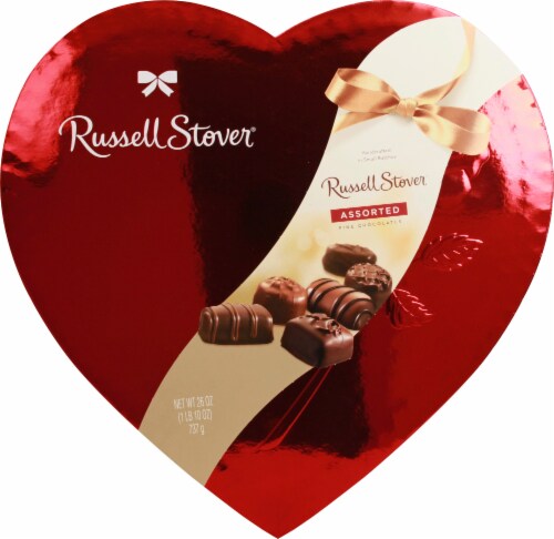 Russell Stover Assorted Fine Chocolates Valentine Heart Perspective: front