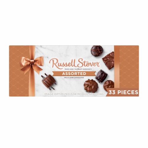 RUSSELL STOVER Assorted Milk & Dark Chocolate Gift Box Perspective: front