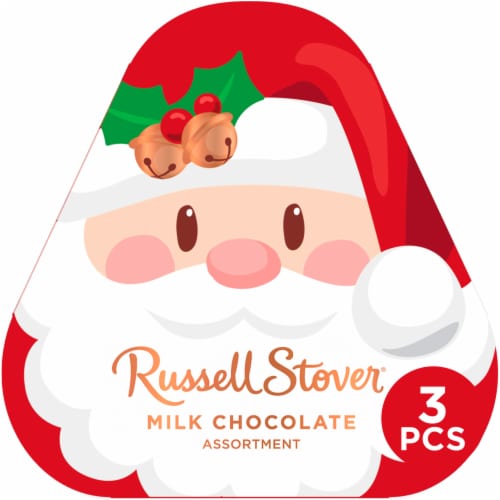 RUSSELL STOVER Christmas Theme Shaped Milk Chocolate Gift Box Perspective: front