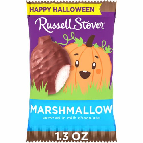 RUSSELL STOVER Halloween Milk Chocolate Marshmallow Pumpkin Perspective: front