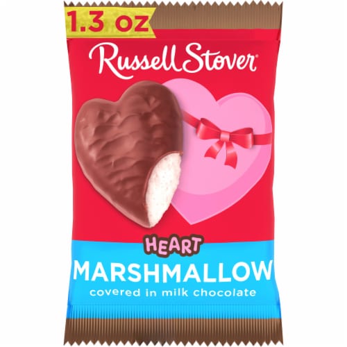 RUSSELL STOVER Valentine's Day Milk Chocolate Marshmallow Heart Perspective: front