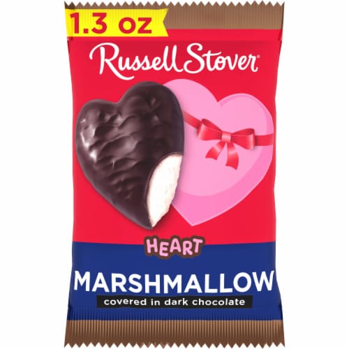 RUSSELL STOVER Valentine's Day Dark Chocolate Marshmallow Heart Perspective: front