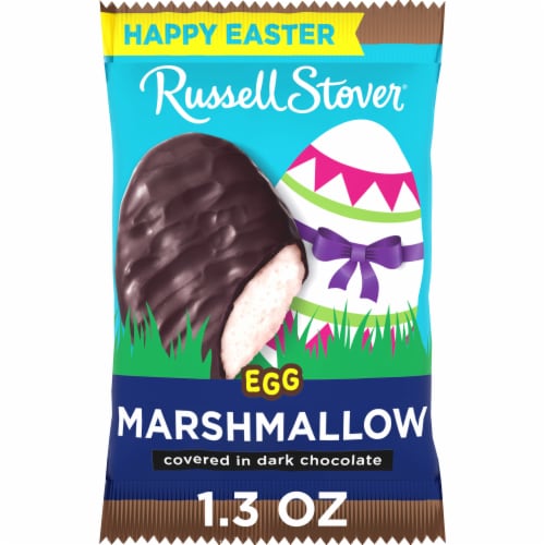 RUSSELL STOVER Easter Marshmallow Dark Chocolate Candy Easter Egg Perspective: front
