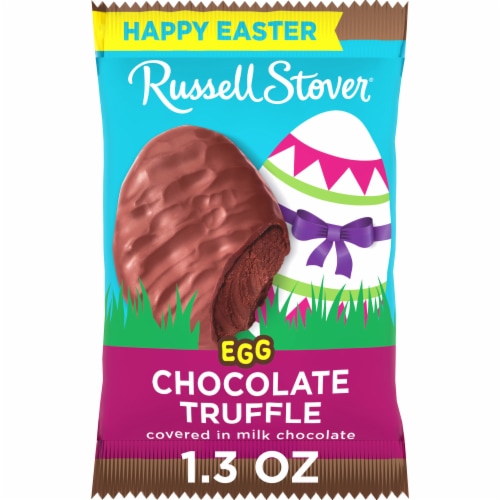 RUSSELL STOVER Easter Chocolate Truffle Milk Chocolate Candy Easter Egg Perspective: front