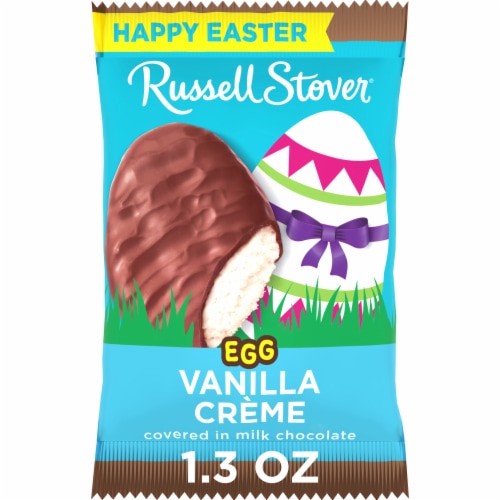 RUSSELL STOVER Vanilla Crème Milk Chocolate Candy Easter Egg Perspective: front