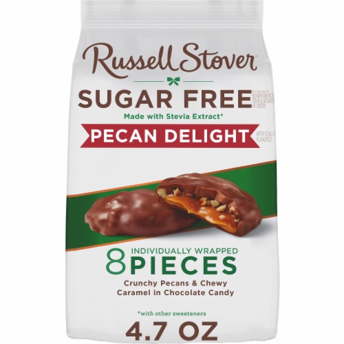 RUSSELL STOVER Sugar Free Pecan Delight Chocolate Candy, 4.7 oz bag Perspective: front