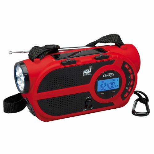 Jensen Portable Weather Radio,Color Red JEP-650 Perspective: front