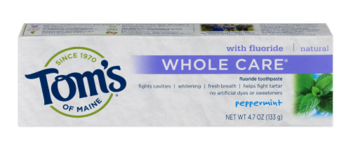 Tom's of Maine Whole Care Peppermint Toothpaste Perspective: front