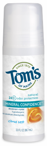 Tom's Of Maine Mineral Confidence Citrus Zest Natural Deodorant Crystal Perspective: front