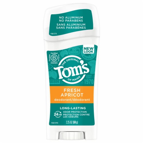 Tom's of Maine Women's Deodorant Stick Fresh Apricot Long-Lasting Aluminum-Free Perspective: front