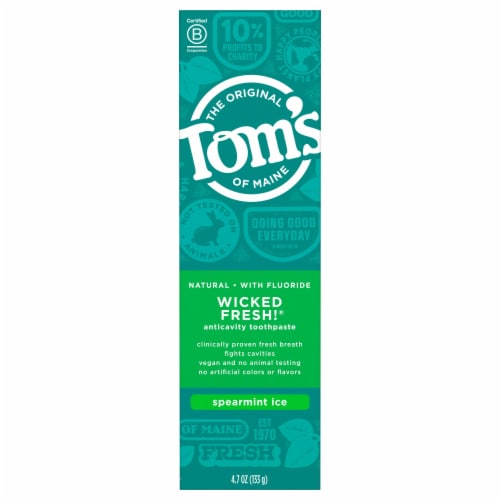 Tom's of Maine Wicked Fresh! Natural Toothpaste With Fluoride Spearmint Ice Perspective: front
