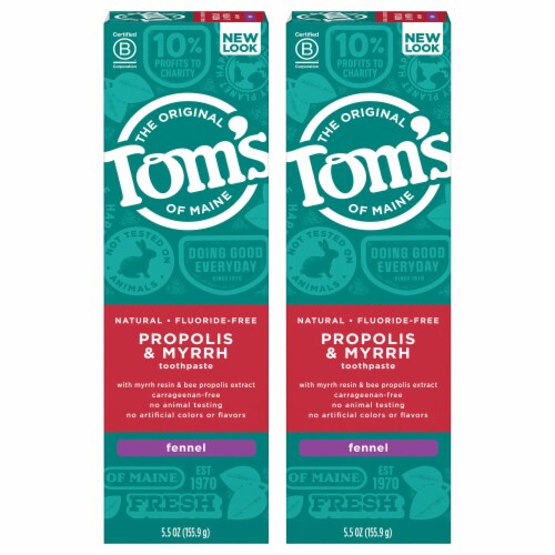 Tom's Fluoride-Free Propolis & Myrrh Natural Toothpaste Perspective: front