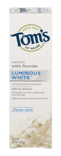 Tom's Clean Mint Luminous White Toothpaste Perspective: front
