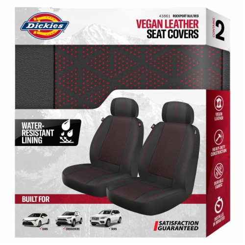 Dickies® Seat Covers - Rockport Black Red Perspective: front