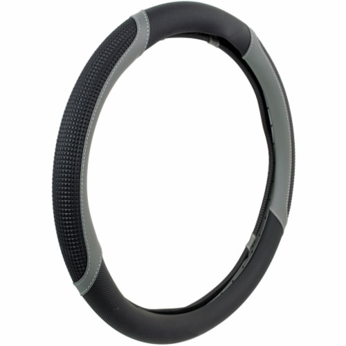 Custom Accessories Super Sport Grip Steering Wheel Cover - Black/Gray Perspective: front