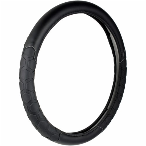 Custom Accessories Truck Tuff Heavy Duty Steering Wheel Cover - Black Perspective: front