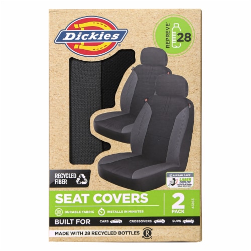 Dickies® Repreve Seat Covers - Black Gray Perspective: front